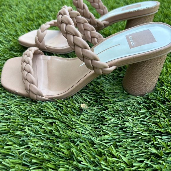 Dolce Vita Tan Braided Sandals with Square Toe - Picture 4 of 6